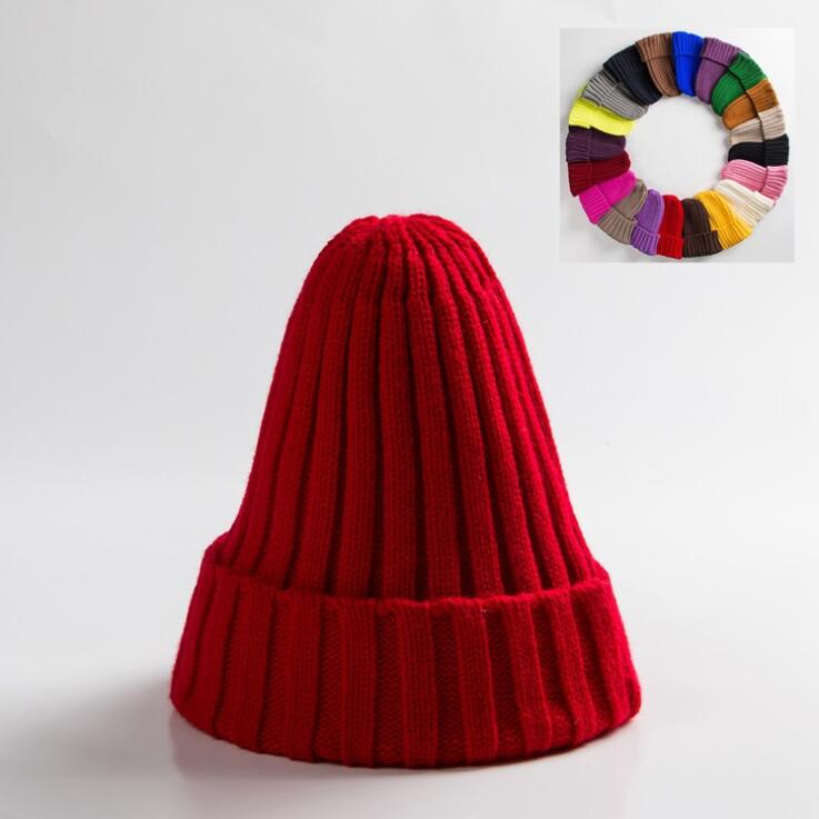 Cotton Blends Solid Warm Knitted Hat