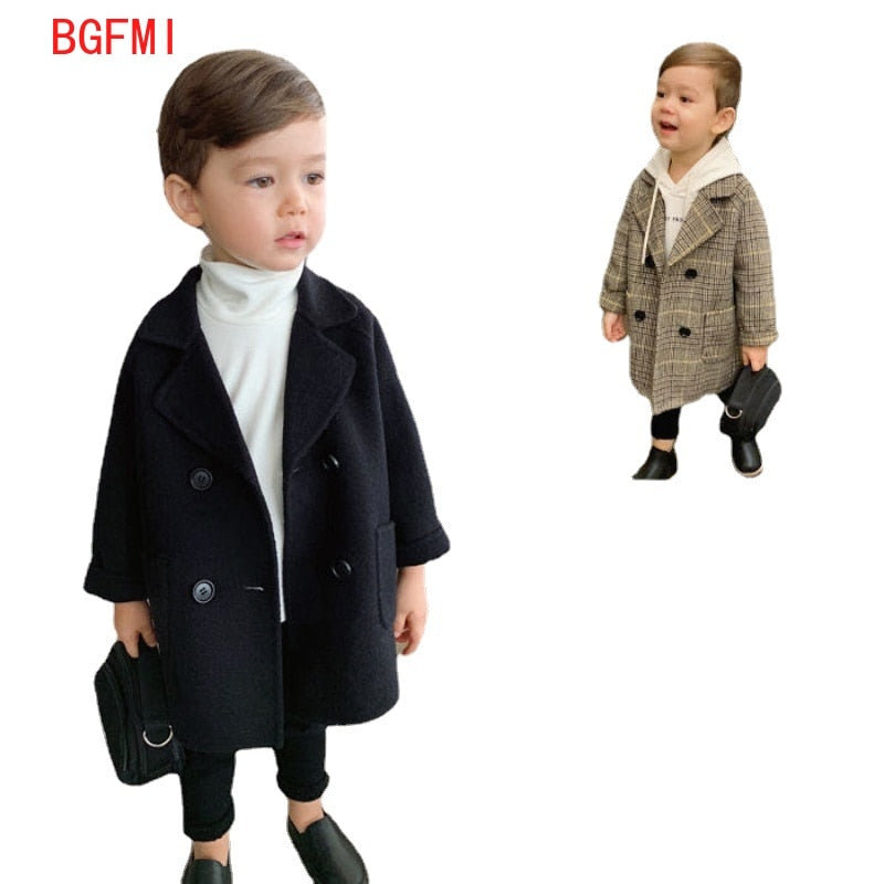 Double-breasted Trench Coat For Kids