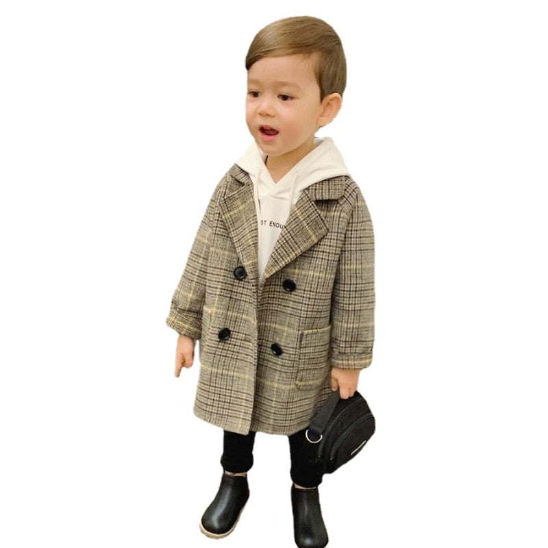 Double-breasted Trench Coat For Kids