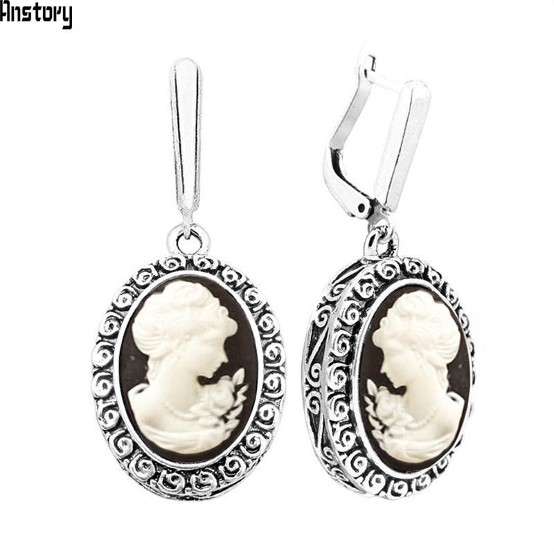 Lady Queen Cameo Earrings