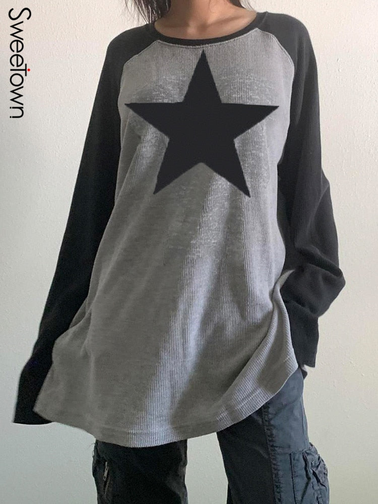 Star Print Full Sleeve Top