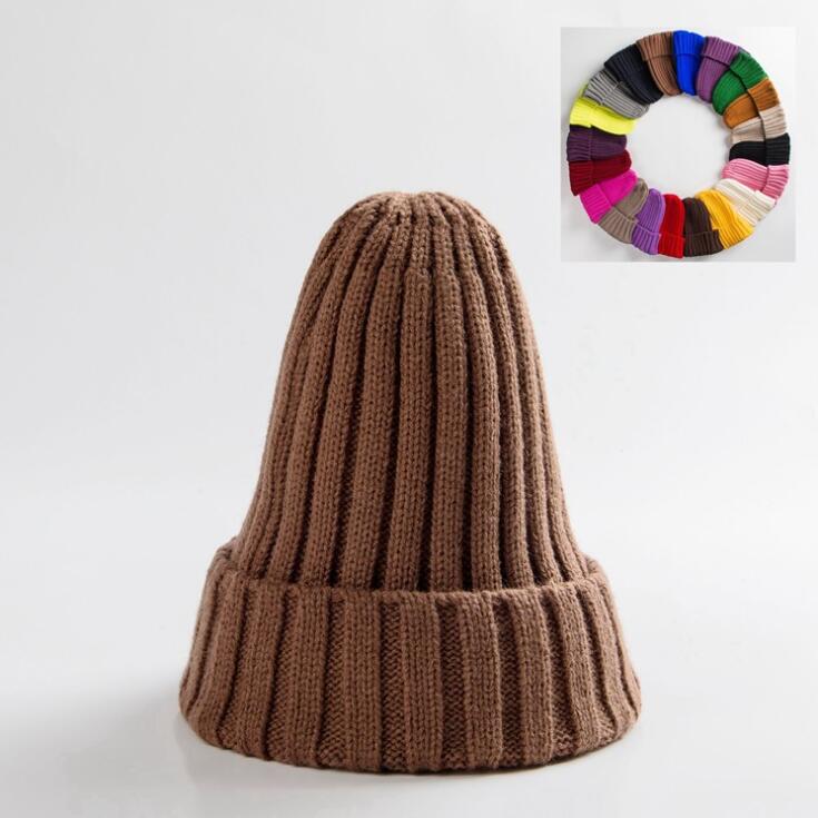 Cotton Blends Solid Warm Knitted Hat